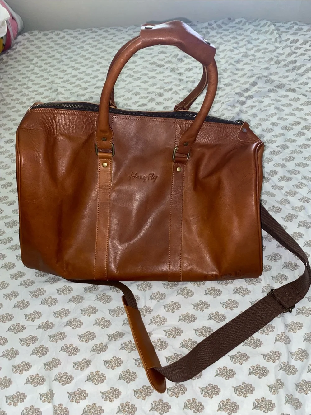 Johnny Fly Brown Leather Weekender Bag